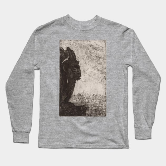 Gargoyle of Notre Dame Long Sleeve T-Shirt by UndiscoveredWonders